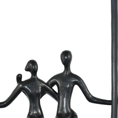 Set of Three Black Pewter And Bronze Resin People Tabletop Sculpture HomeRoots