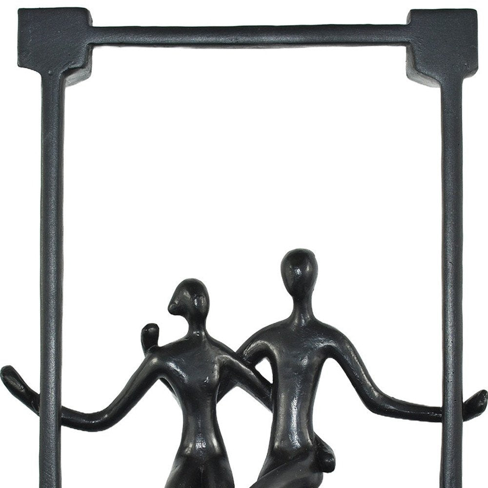 Set of Three Black Pewter And Bronze Resin People Tabletop Sculpture HomeRoots