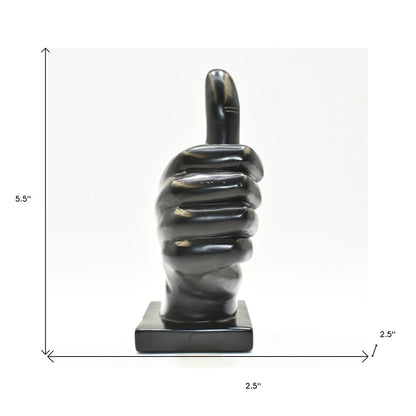 6" Black Resin Hand Tabletop Sculpture HomeRoots