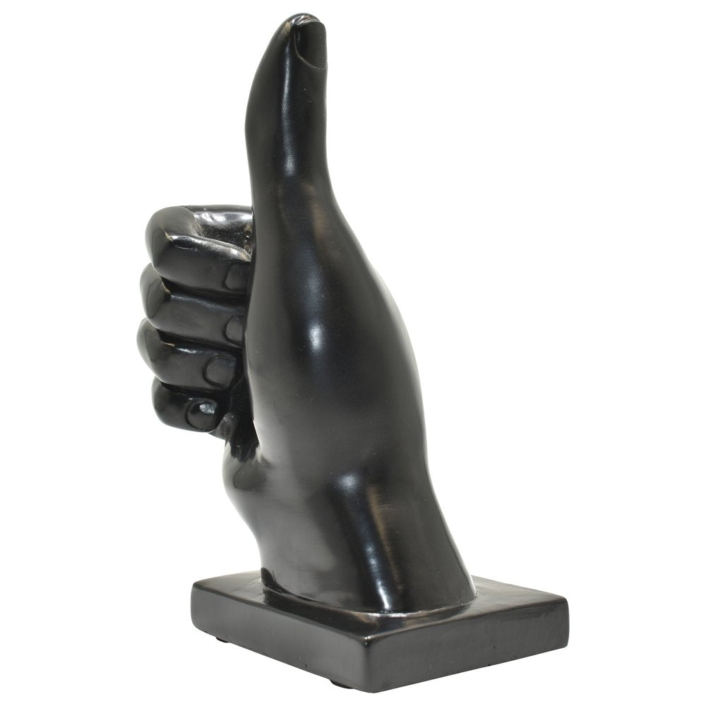 6" Black Resin Hand Tabletop Sculpture HomeRoots