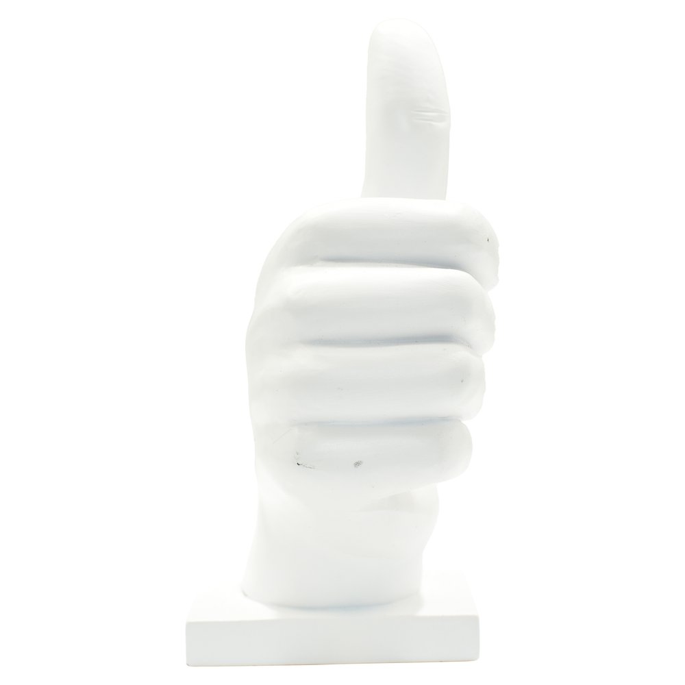 6" White Resin Hand Tabletop Sculpture HomeRoots