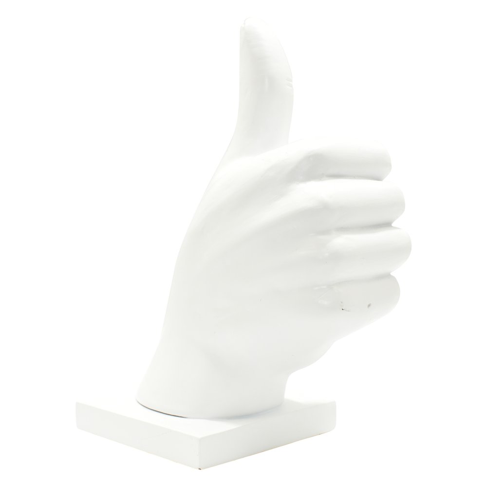 6" White Resin Hand Tabletop Sculpture HomeRoots