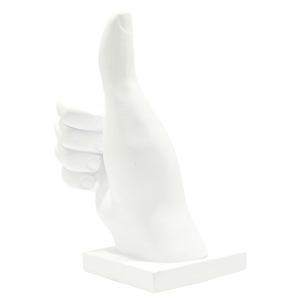 6" White Resin Hand Tabletop Sculpture HomeRoots
