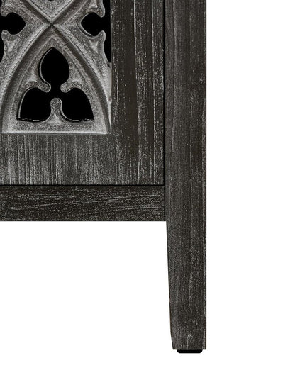 65" Charcoal Distressed Wood Sideboard with Four Doors HomeRoots