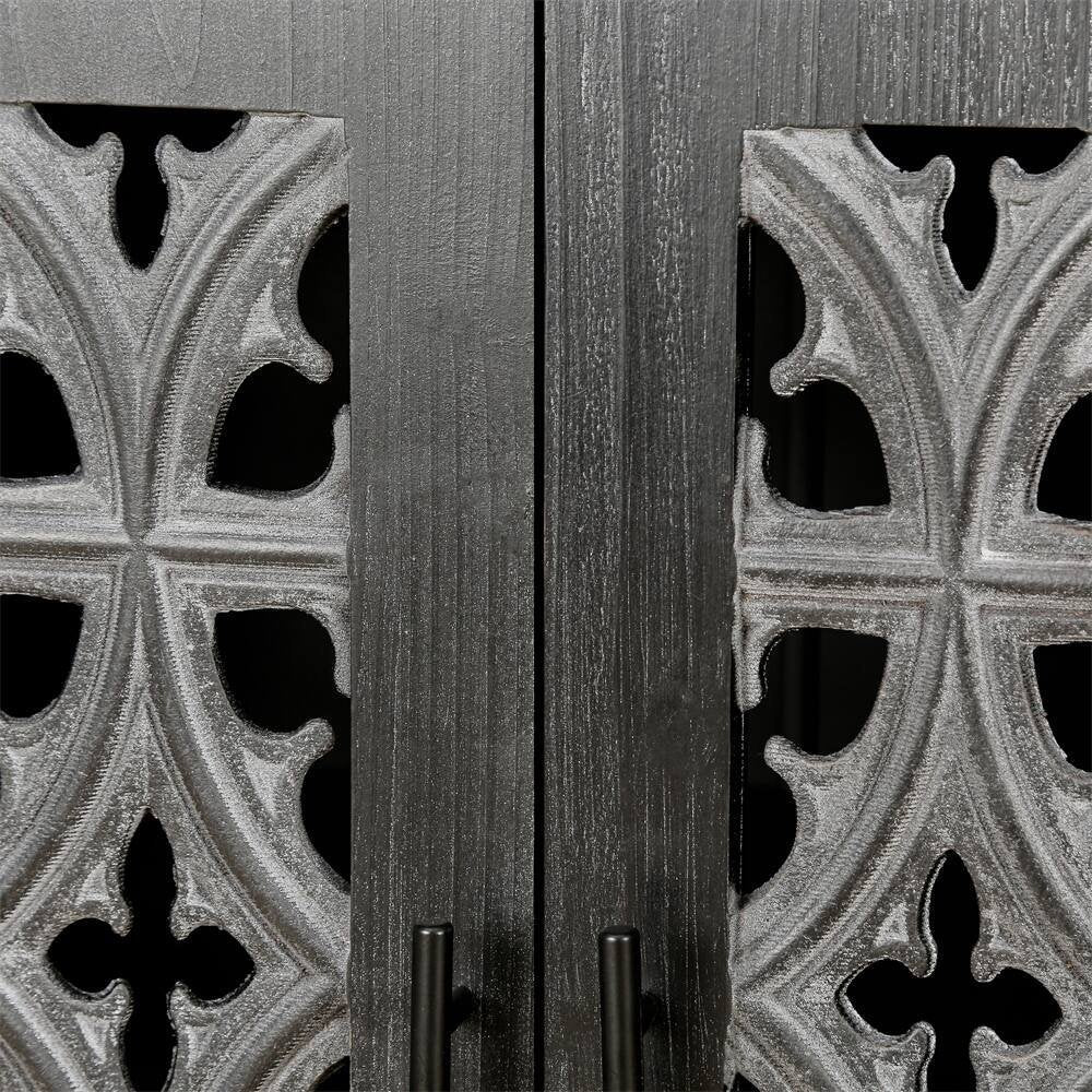 65" Charcoal Distressed Wood Sideboard with Four Doors — view 8