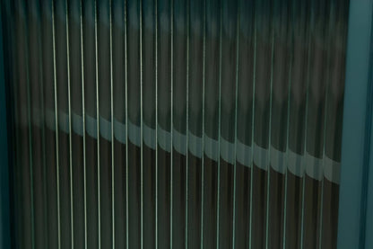 60" Teal Blue Ribbed Texture Sideboard with Four Doors HomeRoots