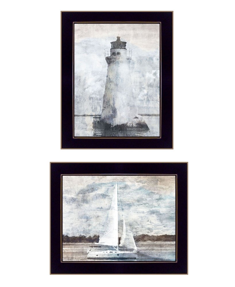 Set Of Two "The Ocean Blues" Black Framed Wall Art HomeRoots