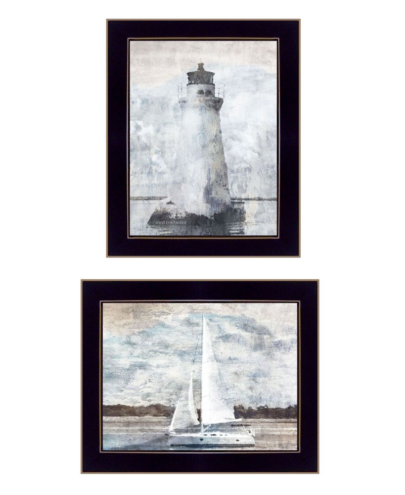 Set Of Two "The Ocean Blues" Black Framed Wall Art HomeRoots
