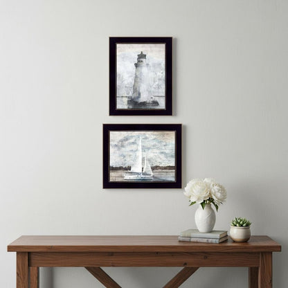 Set Of Two "The Ocean Blues" Black Framed Wall Art HomeRoots