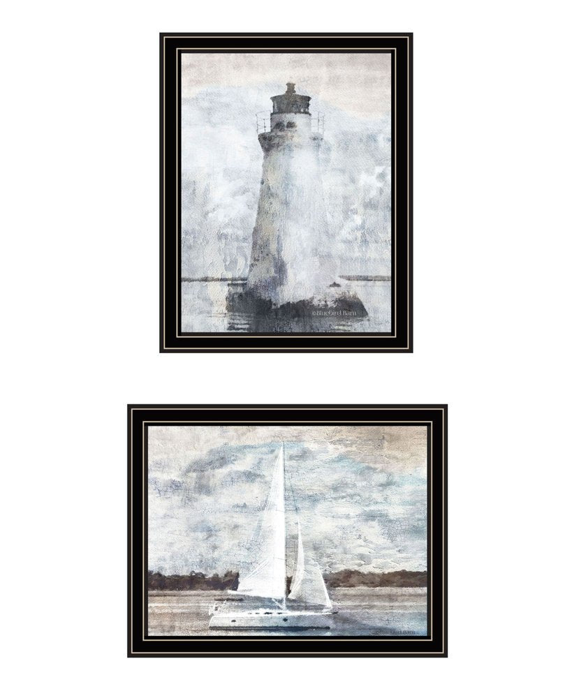 Set Of Two "The Ocean Blues" Black Framed Wall Art — view 1