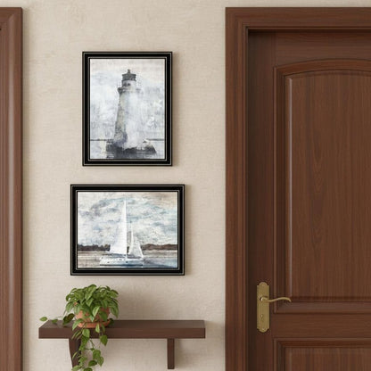 Set Of Two "The Ocean Blues" Black Framed Wall Art HomeRoots