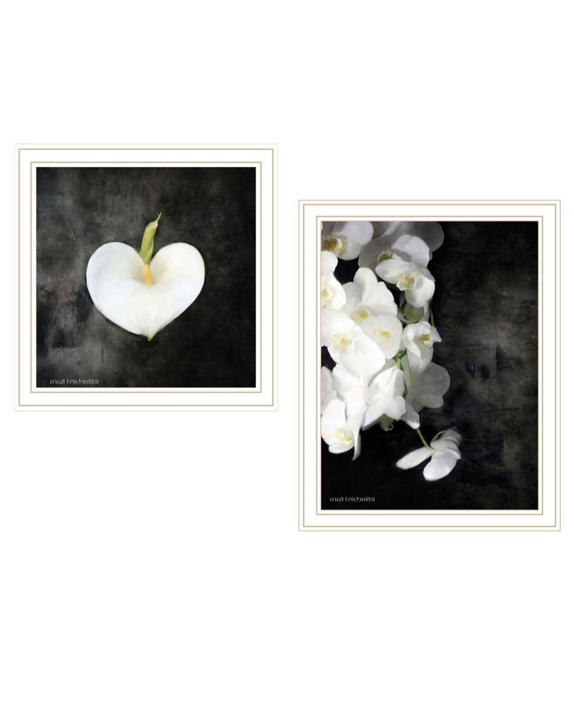 Set Of Two "Botanical Flowers " White Framed Wall Art — view 2