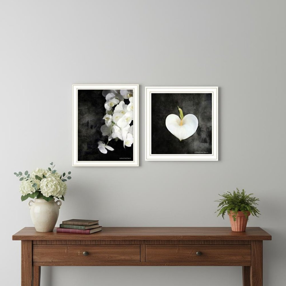 Set Of Two "Botanical Flowers " White Framed Wall Art — view 4