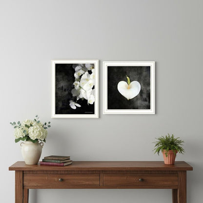 Set Of Two "Botanical Flowers " White Framed Wall Art HomeRoots