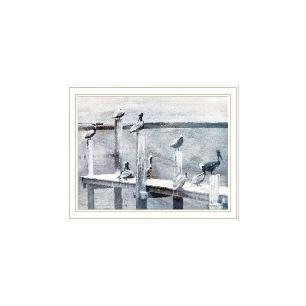 Set Of Two "Sunny Days at the Pier" White Framed Wall Art HomeRoots