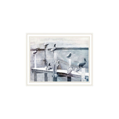 Set Of Two "Sunny Days at the Pier" White Framed Wall Art HomeRoots