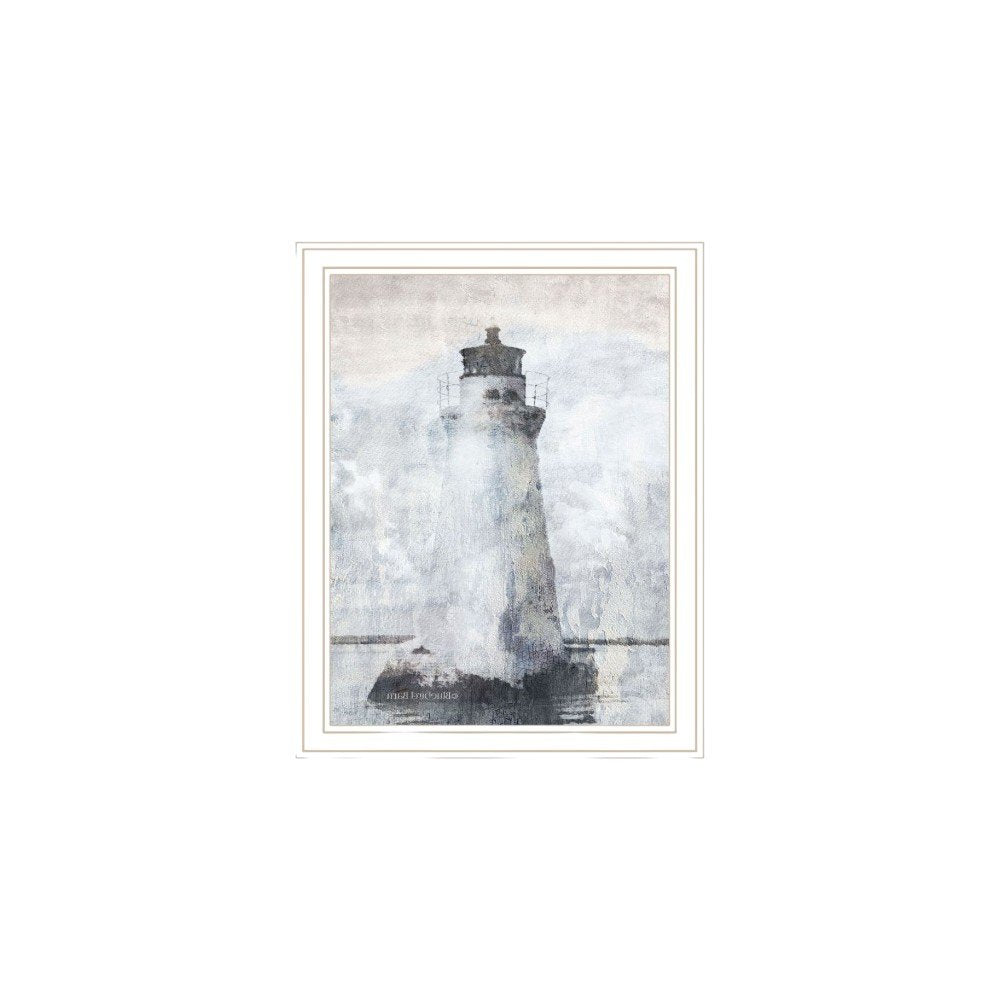 Set Of Two Pelicans View of the Lighthouse White Framed Wall Art HomeRoots