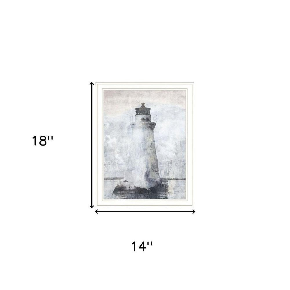 Set Of Two Pelicans View of the Lighthouse White Framed Wall Art — view 5