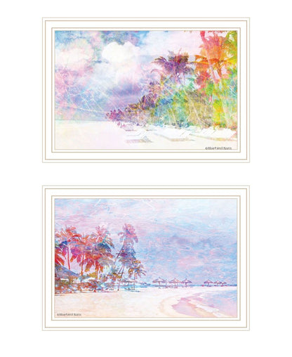 Set Of Two Rainbow Beachside White Framed Wall Art HomeRoots