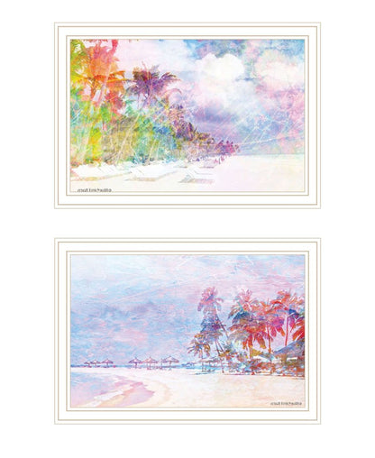 Set Of Two Rainbow Beachside White Framed Wall Art HomeRoots