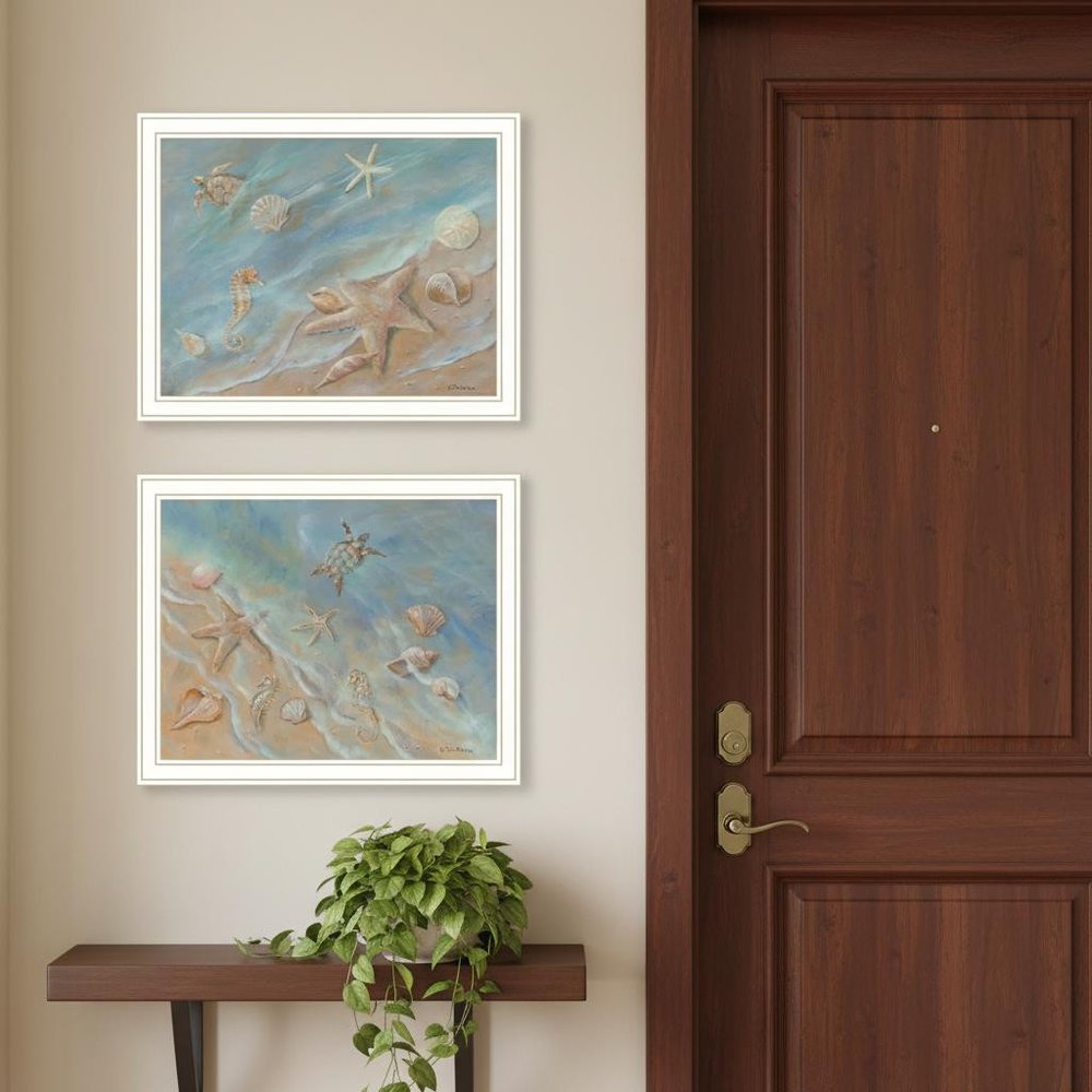 Set Of Two "Seashore Stars" White Framed Wall Art — view 7