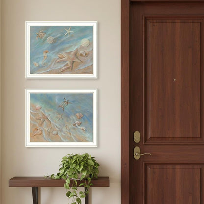Set Of Two "Seashore Stars" White Framed Wall Art HomeRoots