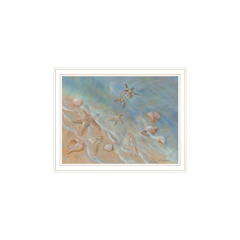 Set Of Two "Seashore Stars" White Framed Wall Art HomeRoots