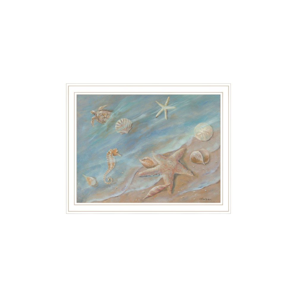 Set Of Two "Seashore Stars" White Framed Wall Art HomeRoots