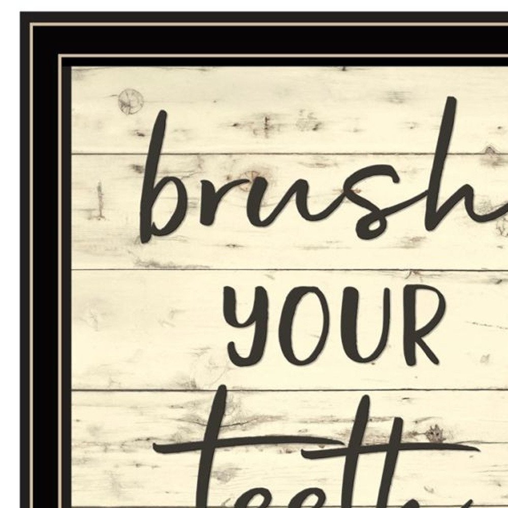 Set Of Three "Bathroom Commands Black Framed Bathroom Wall Art HomeRoots