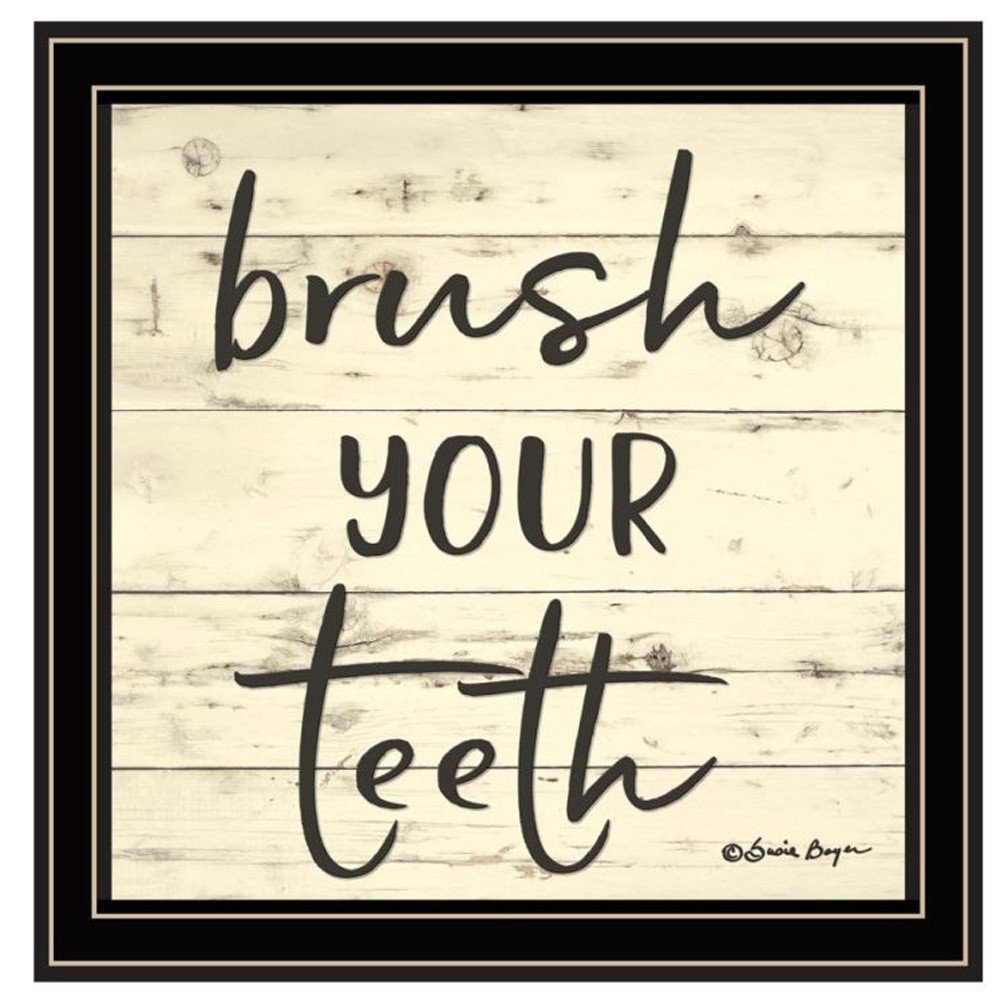 Set Of Three "Bathroom Commands Black Framed Bathroom Wall Art — view 3