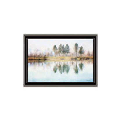 Set Of Two Peaceful Lake Reflection Black Framed Wall Art HomeRoots