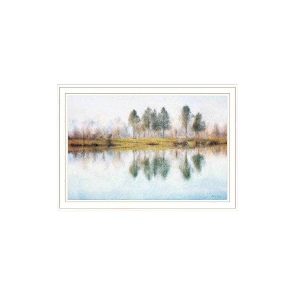 Set Of Two Peaceful Lake Reflection White Framed Wall Art — view 5