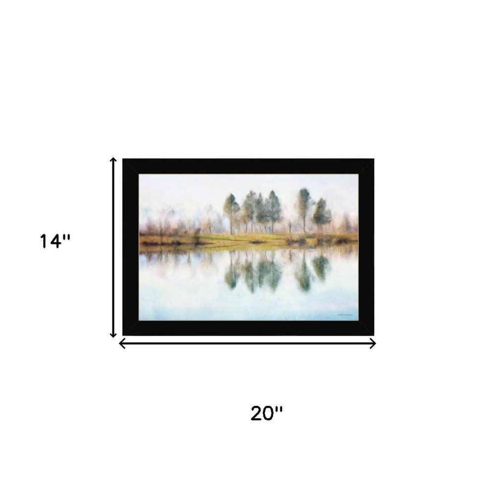 Set Of Two Peaceful Lake Reflection Black Framed Wall Art HomeRoots