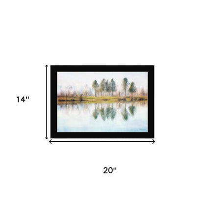 Set Of Two Peaceful Lake Reflection Black Framed Wall Art HomeRoots
