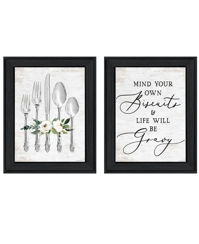 Set Of Two Ready to Dine Humor Black Framed Wall Art HomeRoots