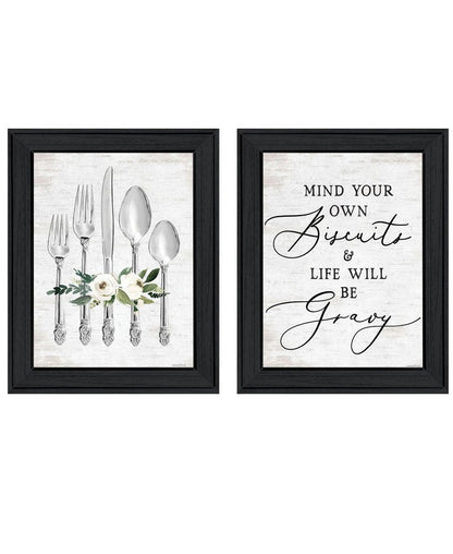Set Of Two Ready to Dine Humor Black Framed Wall Art HomeRoots