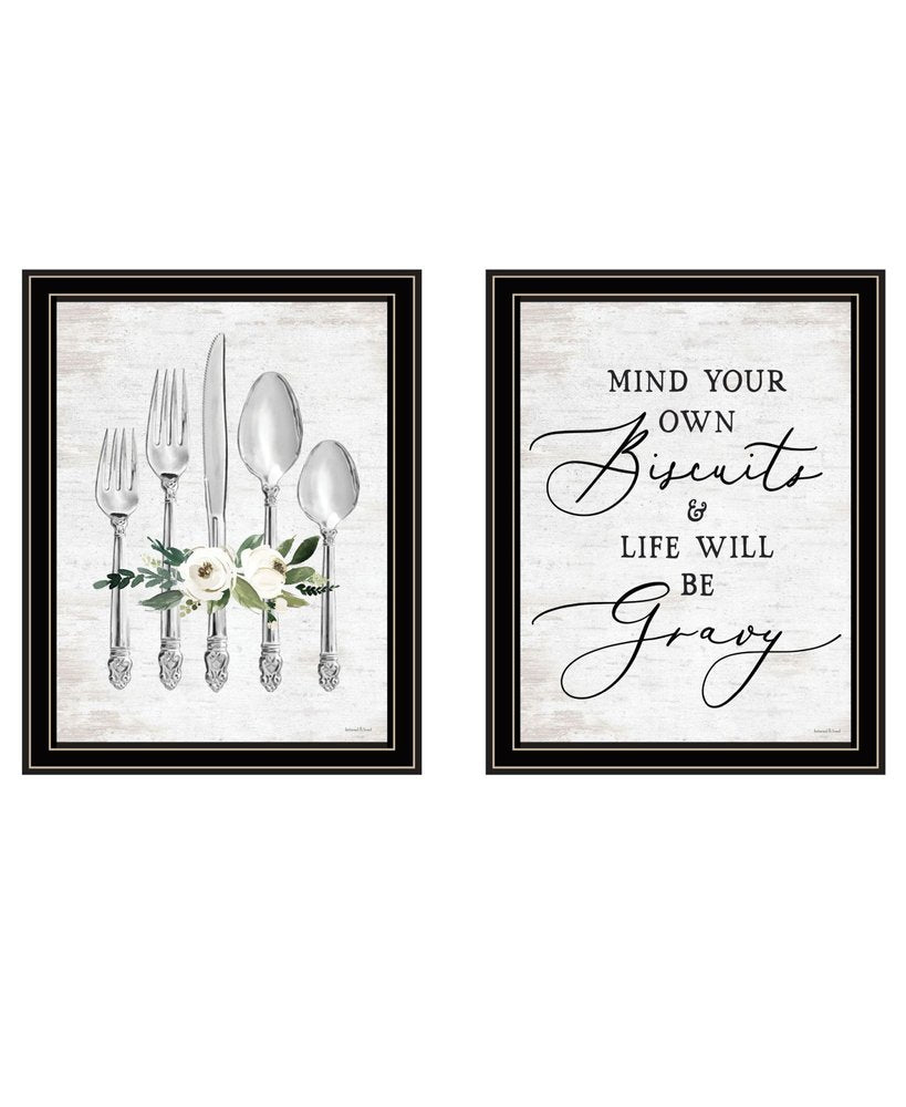 Set Of Two Ready to Dine Humor Black Framed Wall Art HomeRoots