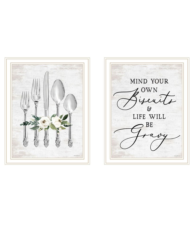 Set Of Two Ready to Dine Humor White Framed Wall Art HomeRoots