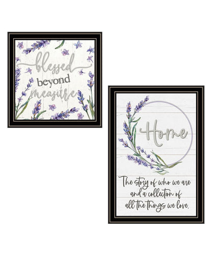 Set Of Two "My Families Story" Black Framed Wall Art HomeRoots