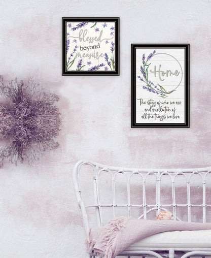 Set Of Two "My Families Story" Black Framed Wall Art HomeRoots