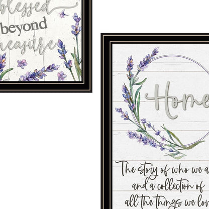 Set Of Two "My Families Story" Black Framed Wall Art HomeRoots