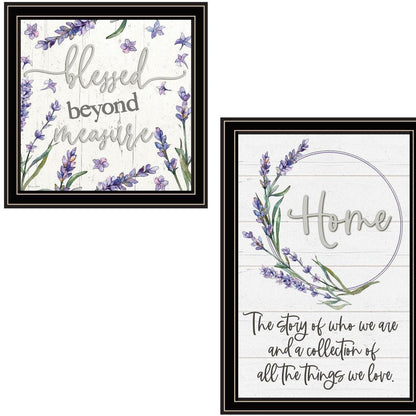 Set Of Two "My Families Story" Black Framed Wall Art HomeRoots