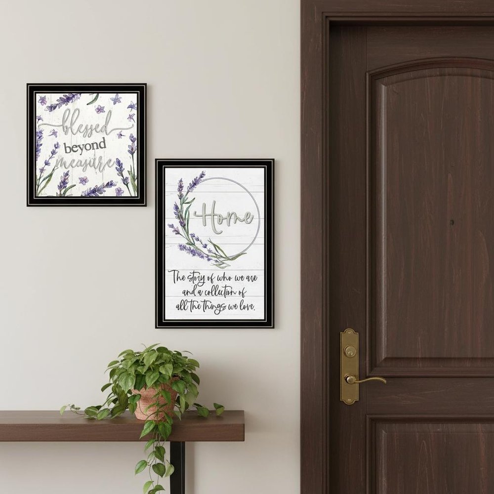 Set Of Two "My Families Story" Black Framed Wall Art HomeRoots