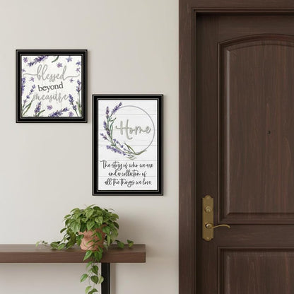 Set Of Two "My Families Story" Black Framed Wall Art HomeRoots