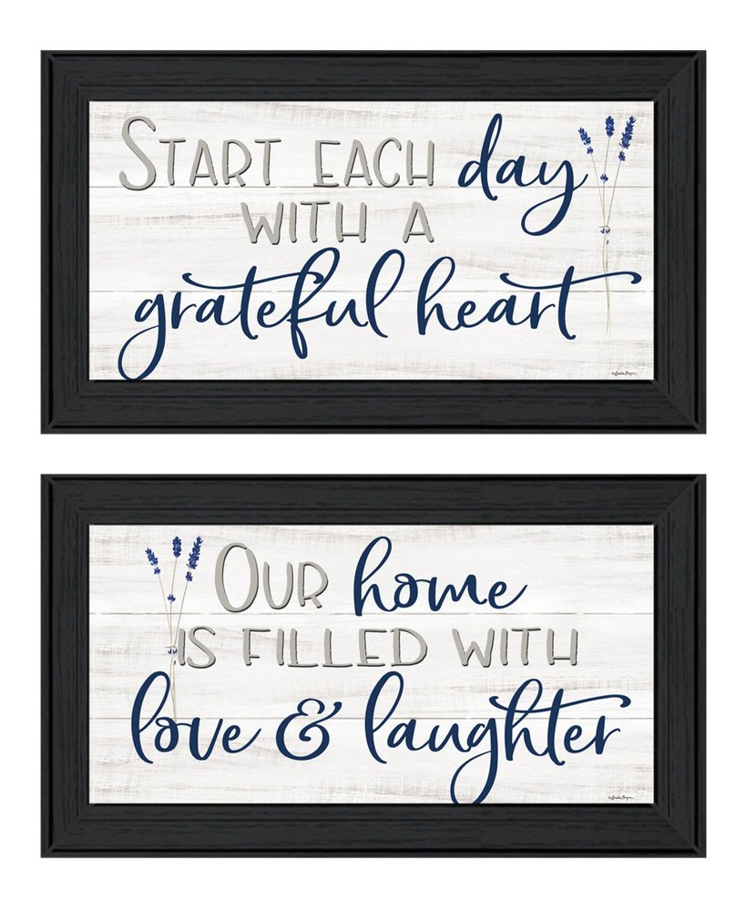 Set Of Two "Grateful Heart" Black Framed Wall Art — view 1