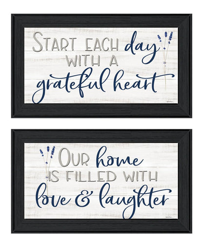 Set Of Two "Grateful Heart" Black Framed Wall Art HomeRoots