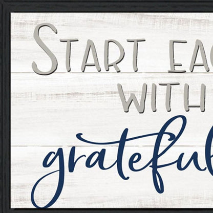 Set Of Two "Grateful Heart" Black Framed Wall Art HomeRoots