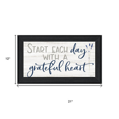 Set Of Two "Grateful Heart" Black Framed Wall Art HomeRoots