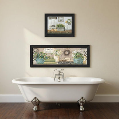 Set Of Two Bath Time-Dream And Soak and relax Black Framed Bathroom Wall Art HomeRoots