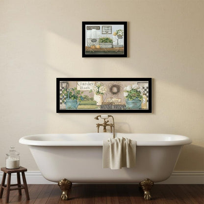 Set Of Two Bath Time-Dream And Soak and relax Black Framed Bathroom Wall Art HomeRoots